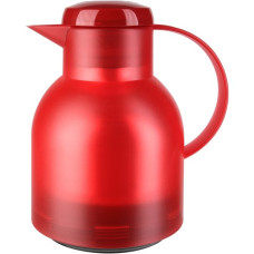 Emsa SAMBA Isolierkanne, 1 Liter(rot/transparent, QUICK PRESS Verschluss)