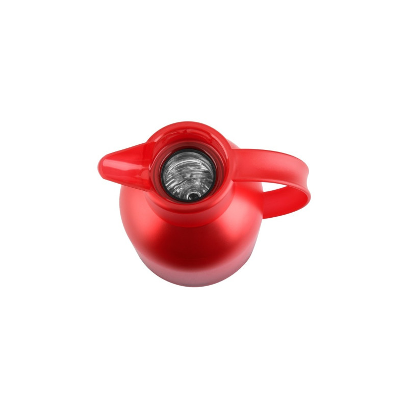 Emsa SAMBA Isolierkanne, 1 Liter(rot/transparent, QUICK PRESS Verschluss)