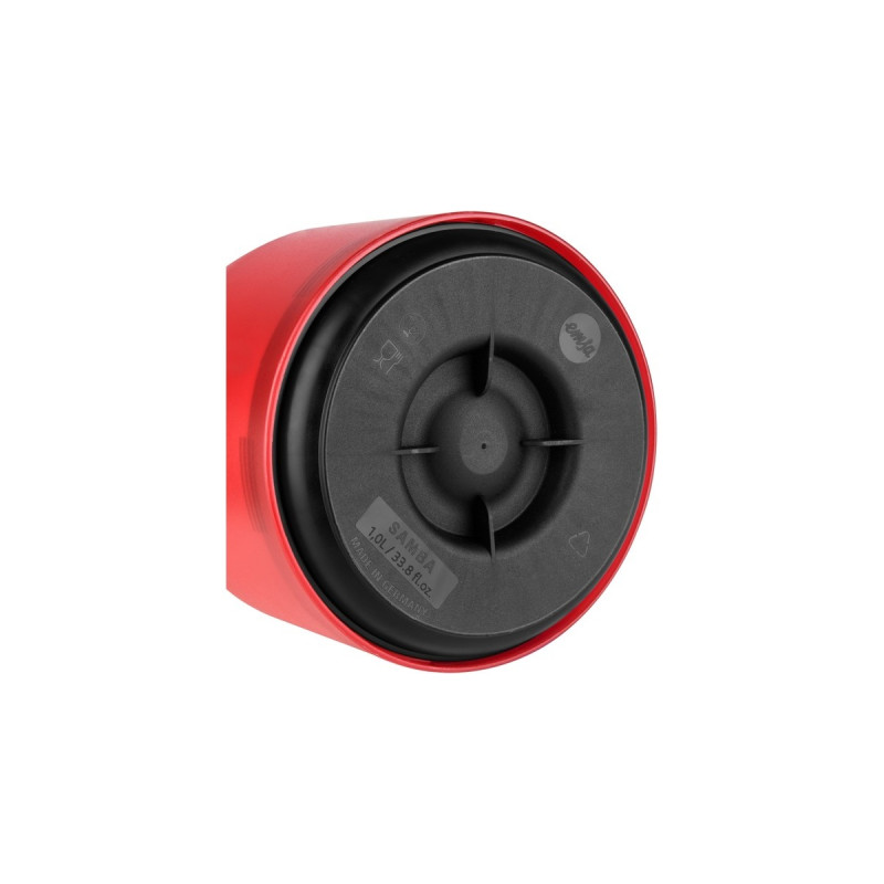 Emsa SAMBA Isolierkanne, 1 Liter(rot/transparent, QUICK PRESS Verschluss)