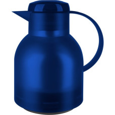 Emsa SAMBA Isolierkanne, 1 Liter(blau/transparent, QUICK PRESS Verschluss)