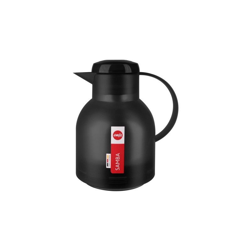 Emsa SAMBA Isolierkanne, 1 Liter(schwarz, QUICK PRESS Verschluss)