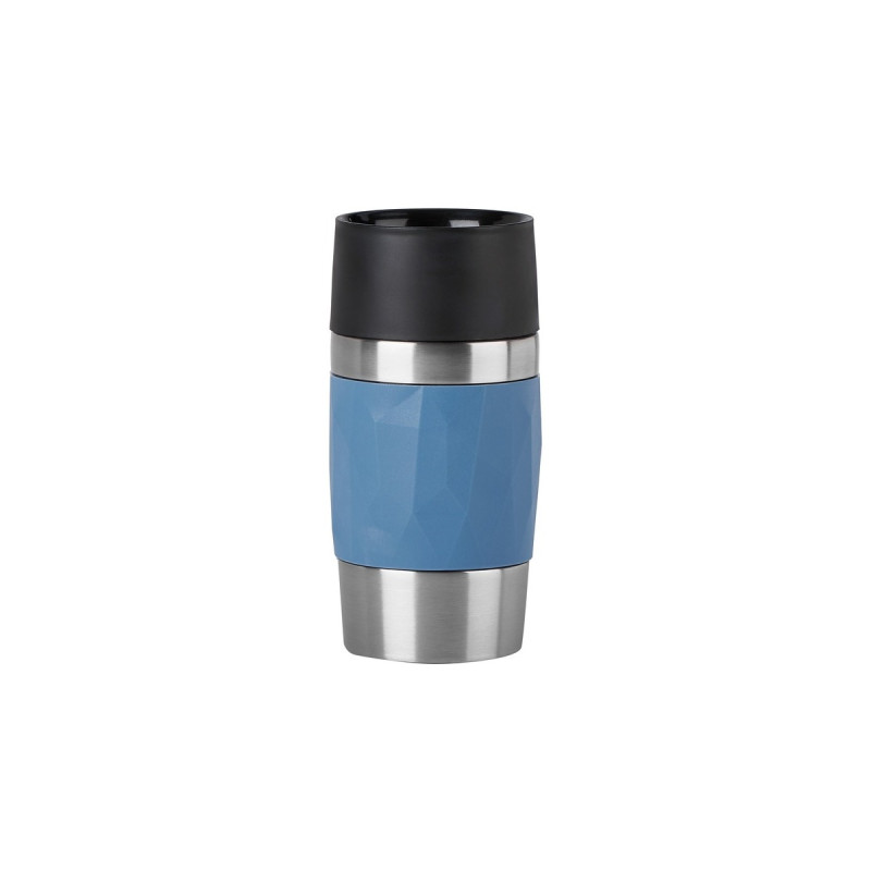 Emsa TRAVEL MUG Compact Thermobecher(blau/edelstahl, 0,3 Liter, Drehverschluss)