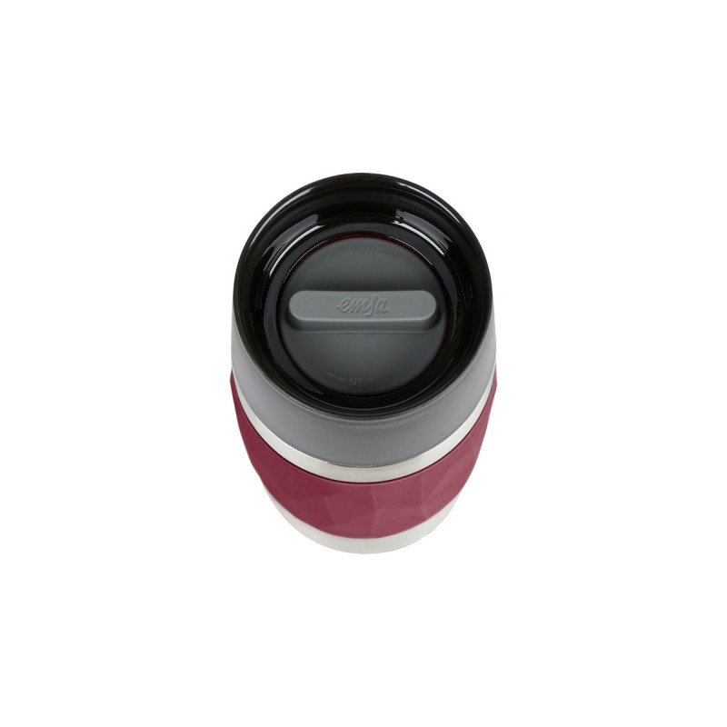 Emsa TRAVEL MUG Compact Thermobecher 0,3 Liter(weinrot/edelstahl, Drehverschluss)