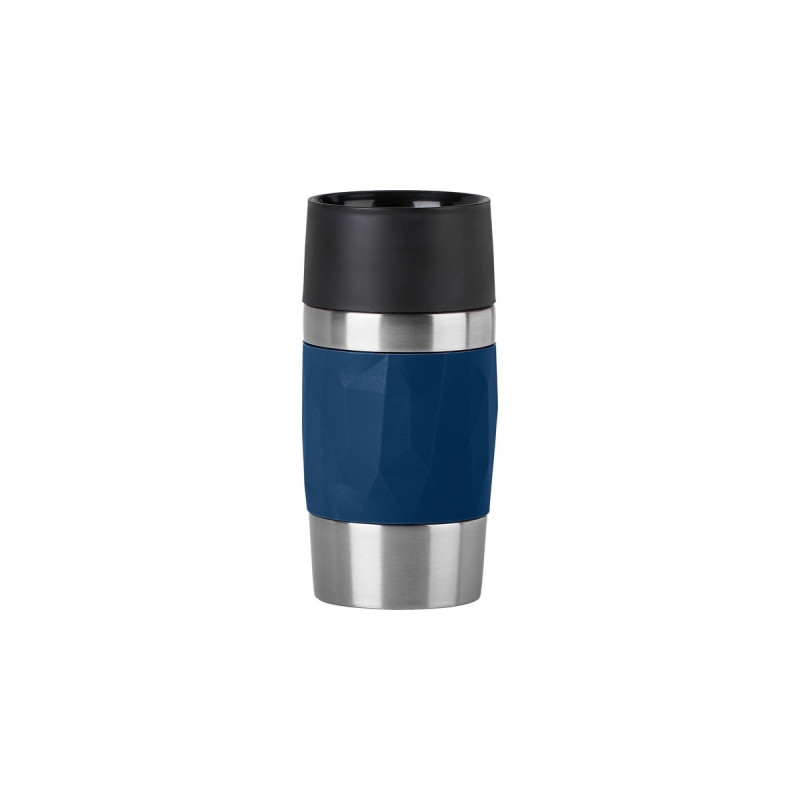 Emsa TRAVEL MUG Compact Thermobecher 0,3 Liter(dunkelblau/edelstahl, Drehverschluss)