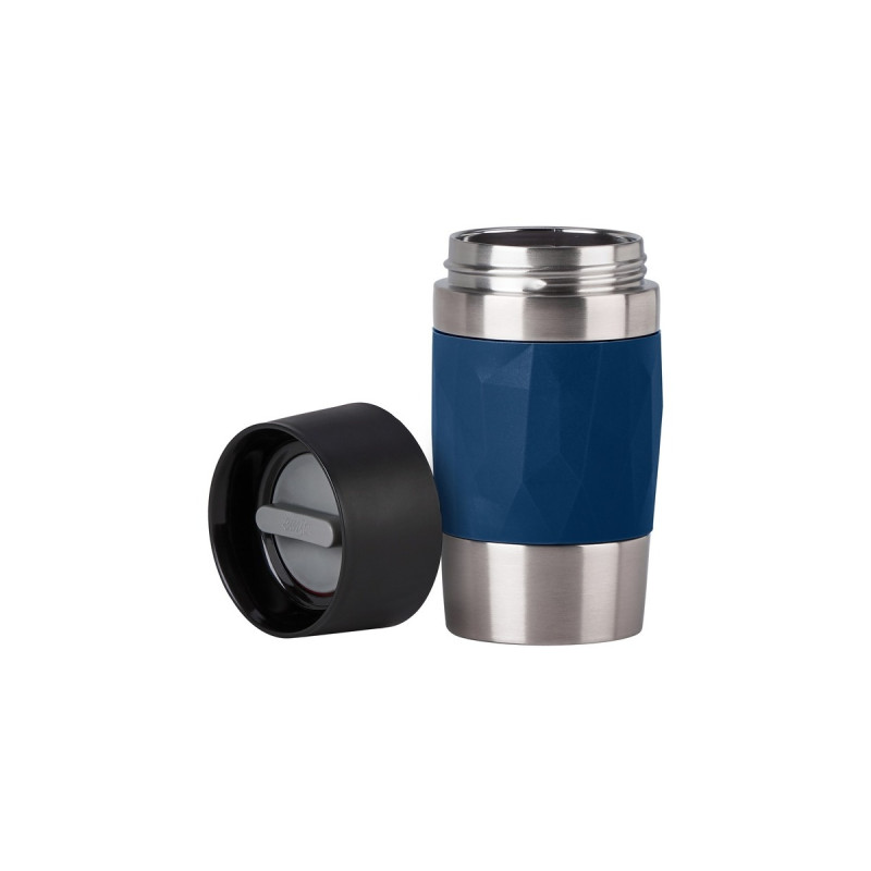 Emsa TRAVEL MUG Compact Thermobecher 0,3 Liter(dunkelblau/edelstahl, Drehverschluss)