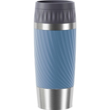 Emsa TRAVEL MUG Easy Twist Thermobecher(blau/edelstahl, 0,36 Liter)