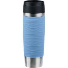 Emsa TRAVEL MUG Waves Grande Thermobecher(hellblau/edelstahl, 0,5 Liter)