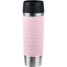 Emsa TRAVEL MUG Waves Grande Thermobecher(hellrosa/edelstahl, 0,5 Liter)