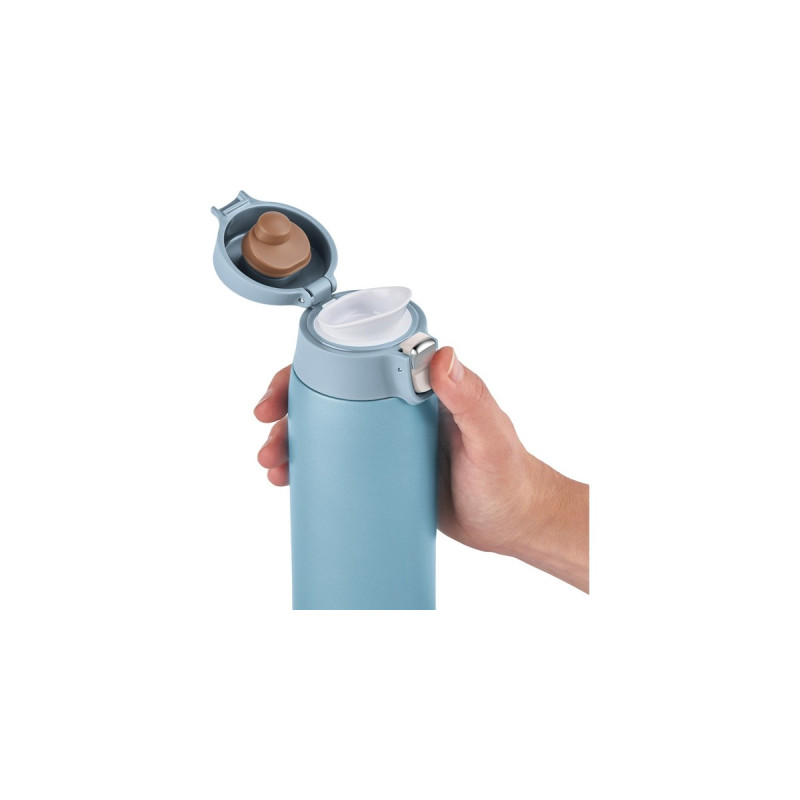 Emsa TRAVEL MUG light Thermobecher(hellblau, 0,4 Liter, Flip-Deckel)