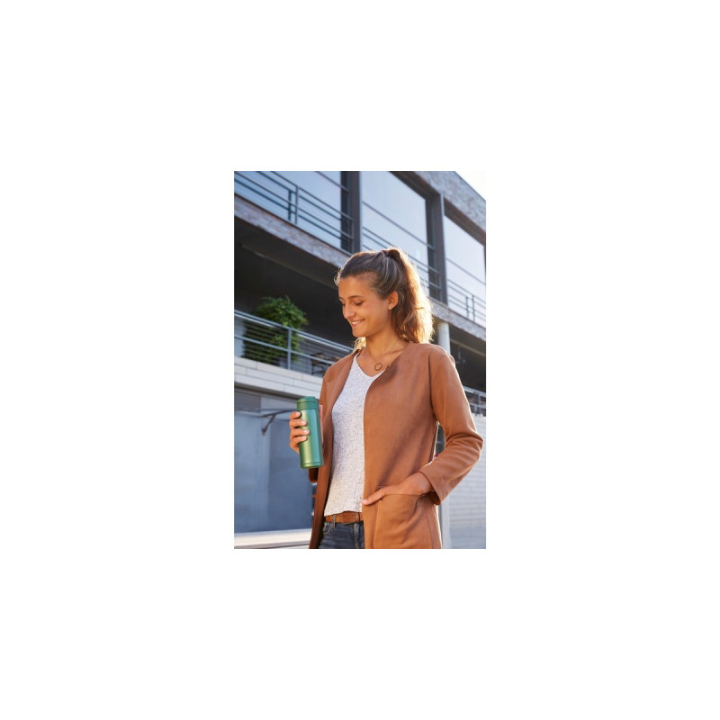 Emsa TRAVEL MUG light Thermobecher(dunkelgrün, 0,4 Liter, Flip-Deckel)