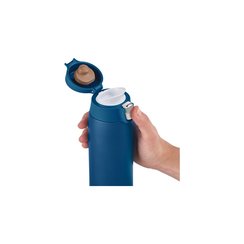 Emsa TRAVEL MUG light Thermobecher(dunkelblau, 0,4 Liter, Flip-Deckel)