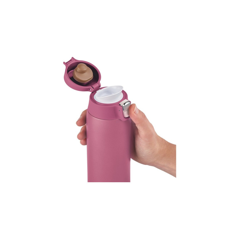 Emsa TRAVEL MUG light Thermobecher(rosa, 0,4 Liter, Flip-Deckel)