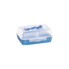 Emsa VARIABOLO Brotdose Dino, Lunch-Box(blau/transparent, herausnehmbare Trennwand)