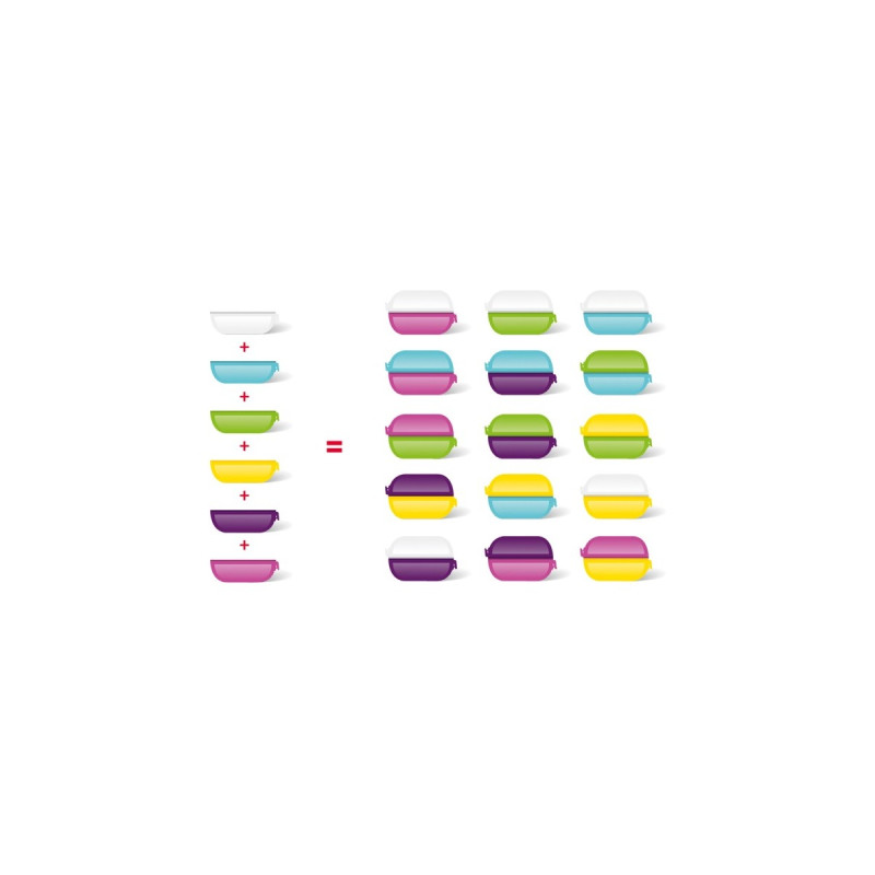 Emsa VARIABOLO Lunch-Box, 3er-SET(mehrfarbig, 6 Halbschalen =3 komplette Boxen)