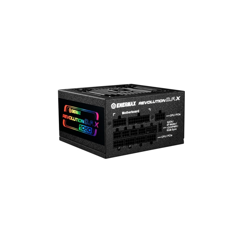 Enermax REVOLUTION D.F.X 1050W, PC-Netzteil(schwarz, 2x 12VHPWR, 4x PCIe, Kabel-Management, 1050 Watt)