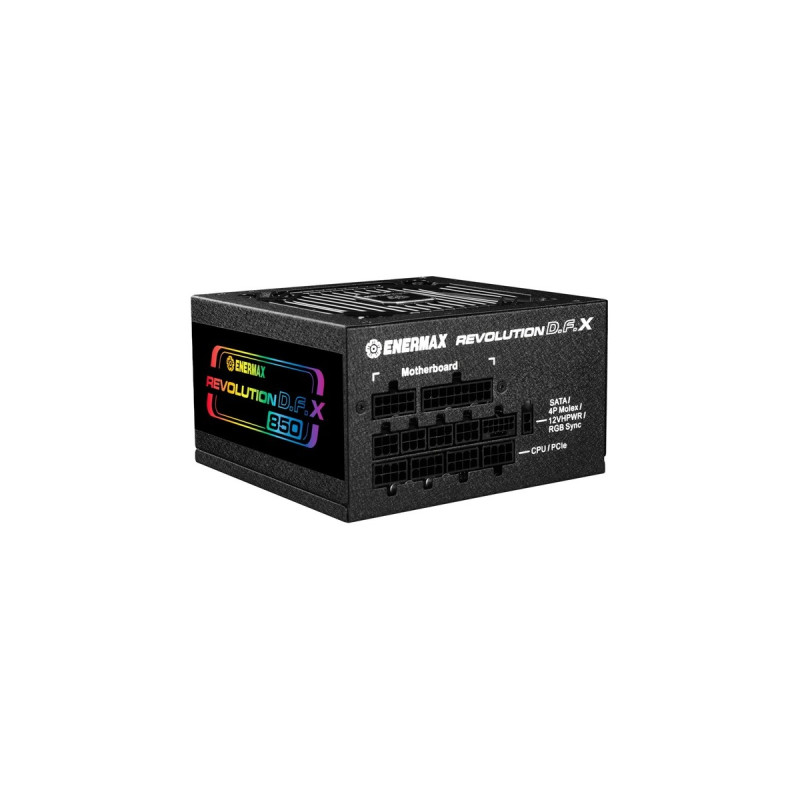 Enermax REVOLUTION D.F.X 850W, PC-Netzteil(schwarz, 2x 12VHPWR, 4x PCIe, Kabel-Management, 850 Watt)
