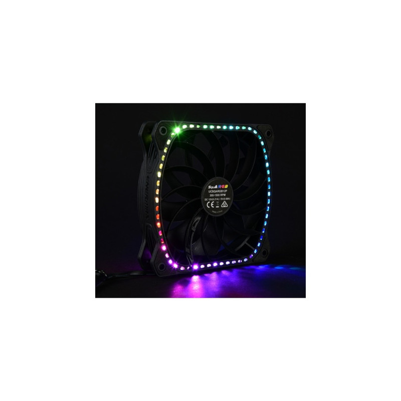 Enermax SquA RGB 120x120, Gehäuselüfter(schwarz, Einzellüfter)
