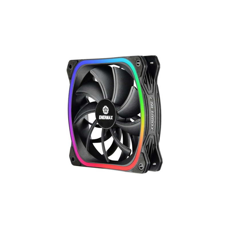 Enermax SquA RGB 120x120, Gehäuselüfter(schwarz, Einzellüfter)