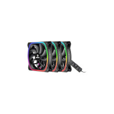 Enermax SquA RGB 3 Fan Pack 120x120, Gehäuselüfter(schwarz, inkl. RGB-Steuerbox)