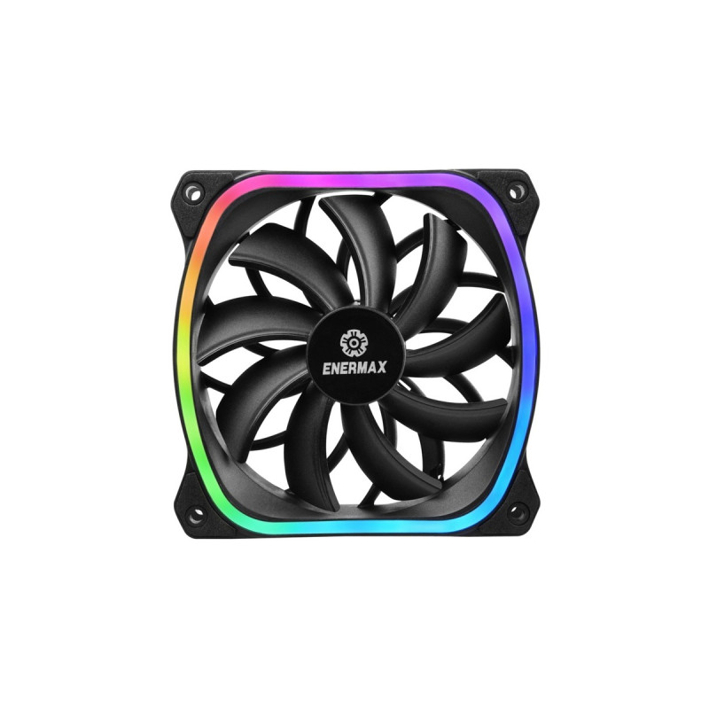 Enermax SquA RGB 3 Fan Pack 120x120, Gehäuselüfter(schwarz, inkl. RGB-Steuerbox)