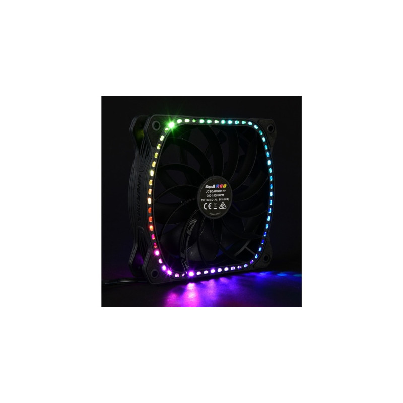 Enermax SquA RGB 3 Fan Pack 120x120, Gehäuselüfter(schwarz, inkl. RGB-Steuerbox)