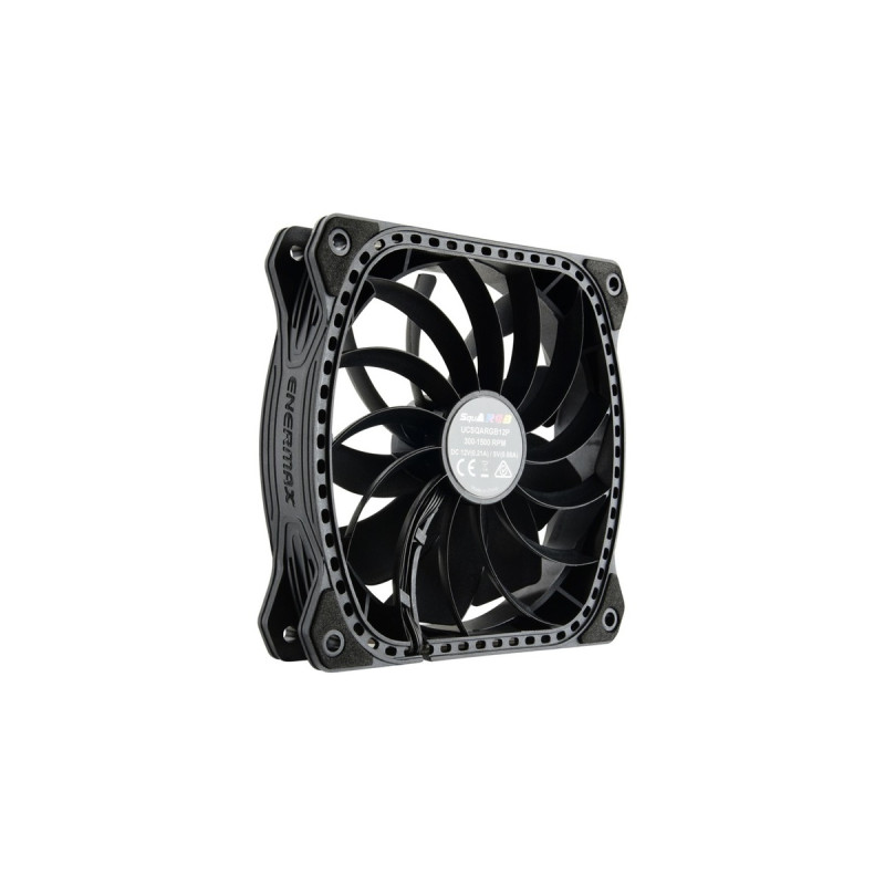 Enermax SquA RGB 3 Fan Pack 120x120, Gehäuselüfter(schwarz, inkl. RGB-Steuerbox)