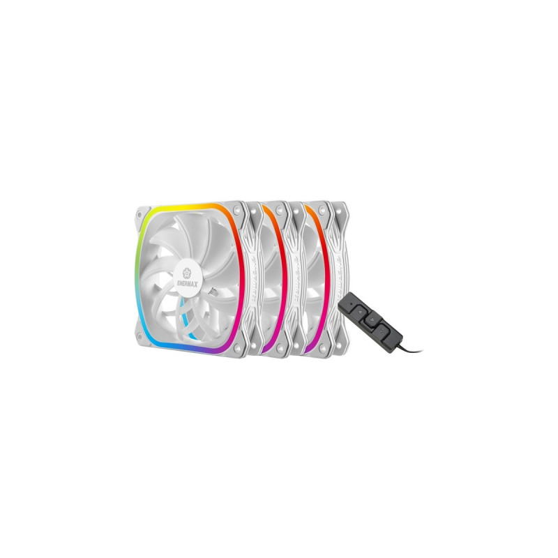 Enermax SquA RGB White 3 Pack 120x120, Gehäuselüfter(weiß, inkl. RGB-Steuerbox)