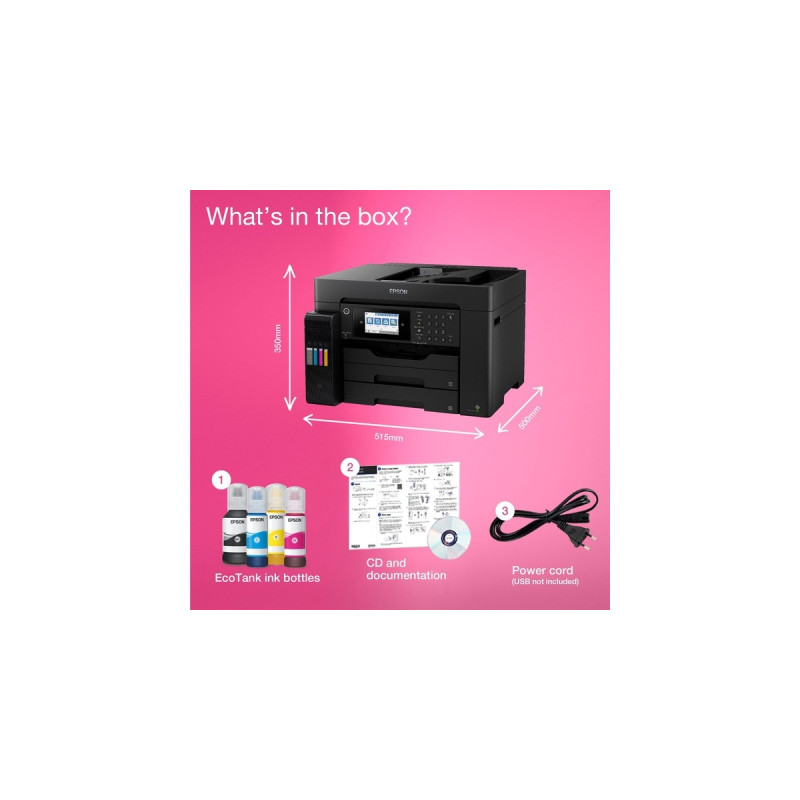Epson EcoTank ET-16600, Multifunktionsdrucker(schwarz, USB, LAN, WLAN, Scan, Kopie, Fax)