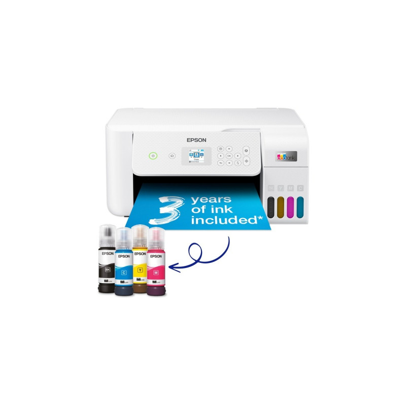 Epson EcoTank ET-2826, Multifunktionsdrucker(weiß, Scan, Kopie, USB, WLAN)