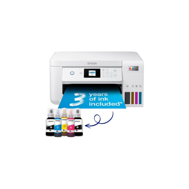 Epson EcoTank ET-2856, Multifunktionsdrucker(weiß, Scan, Kopie, USB, WLAN)