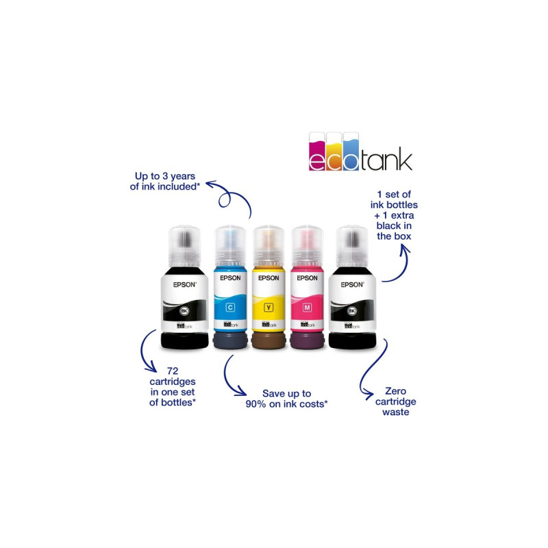 Epson EcoTank ET-3850, Multifunktionsdrucker(schwarz, Scan, Kopie, USB, LAN, WLAN)