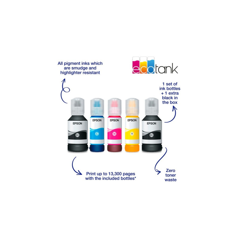 Epson EcoTank ET-5170, Multifunktionsdrucker(grau/schwarz, Scan, Kopie, Fax, USB, LAN, WLAN)