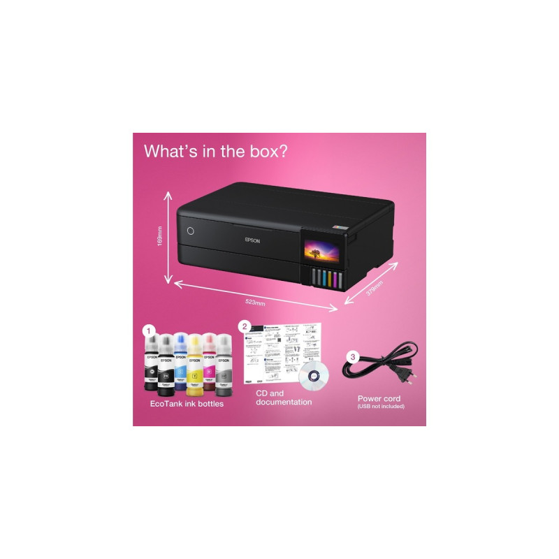 Epson EcoTank ET-8550, Multifunktionsdrucker(schwarz, USB, WLAN, Scan, Kopie)