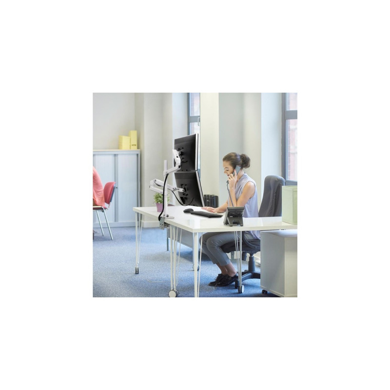 Ergotron LX-Dual-Stacking-Arm, Monitorhalterung(weiß)