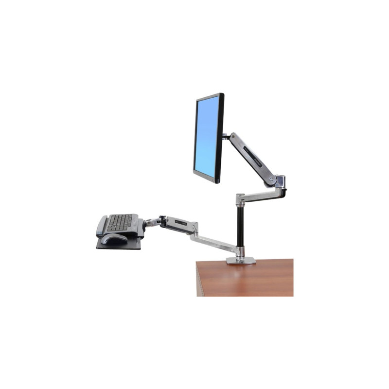 Ergotron LX HD Sitz-Steh-Tischmontage-LCD-Arm, Monitorhalterung(silber/schwarz)