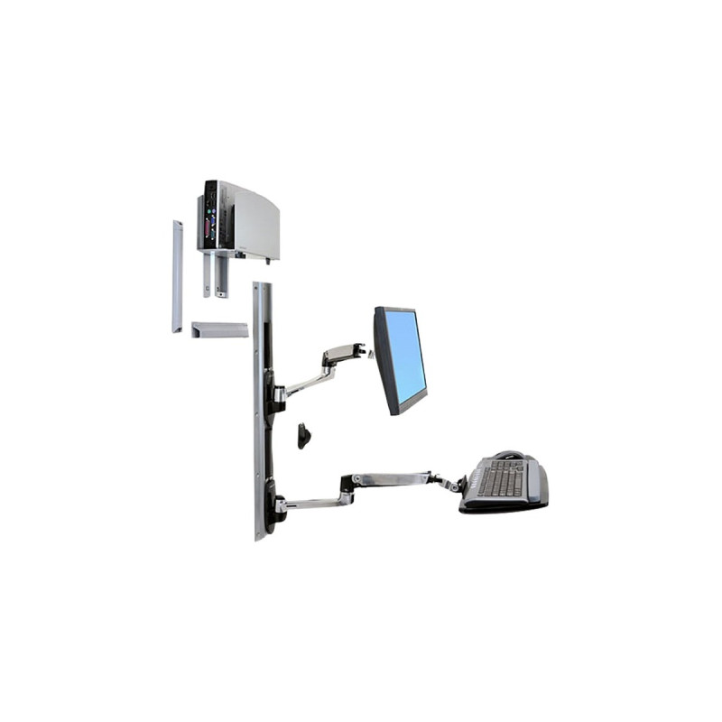 Ergotron LX Kombisystem Wandmontage, Wandhalterung(silber/schwarz)