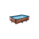 Exit Toys Wood Pool, Frame Pool 300x200x65cm, Schwimmbad(braun, mit Filterpumpe)