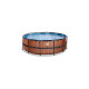 Exit Toys Wood Pool, Frame Pool Ø 427x122cm, Schwimmbad(braun, mit Sandfilteranlage)