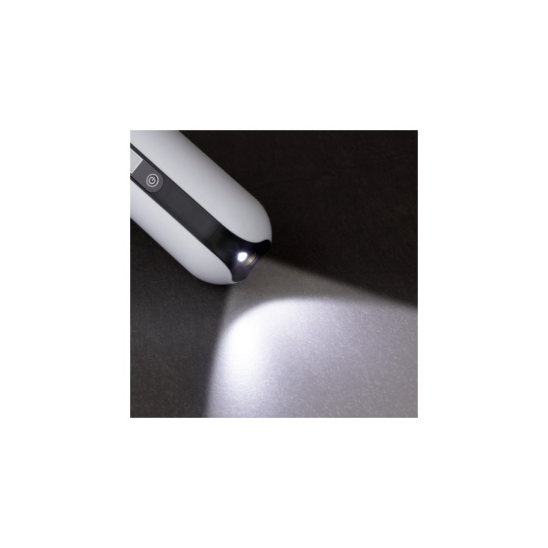 FISCHER Fahrrad Akku-Kompressor, Luftpumpe(weiß/schwarz, mit Powerbank)