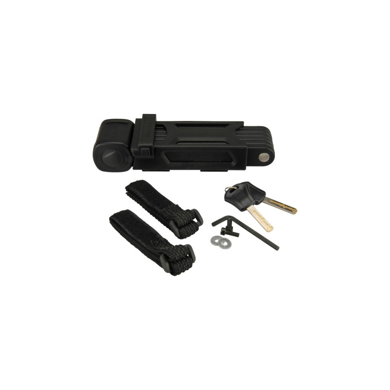 FISCHER Fahrrad Faltschloss(schwarz, 85 cm, Halter)