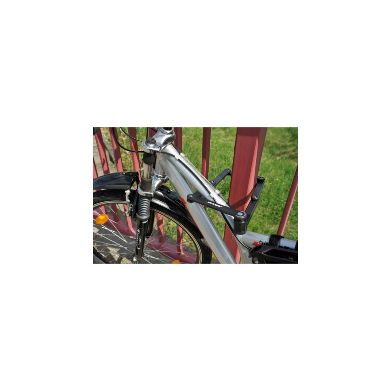 FISCHER Fahrrad Faltschloss(schwarz, 85 cm, Halter)