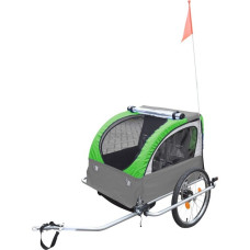 FISCHER Fahrrad Kinder-Fahrradanhänger Komfort(grün/grau)