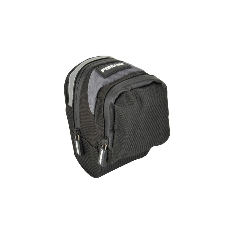 FISCHER Fahrrad Satteltasche, Fahrradkorb/-tasche(schwarz/grau)