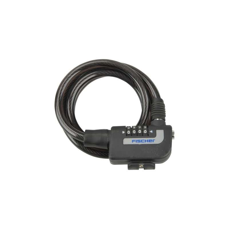 FISCHER Fahrrad Spiralschloss(schwarz, 120 cm, 10 mm)