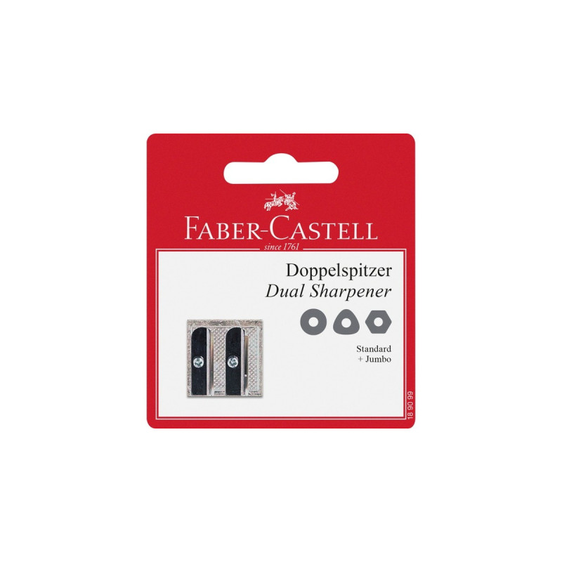 Faber-Castell Metalldoppelspitzer Blisterkarte(silber)