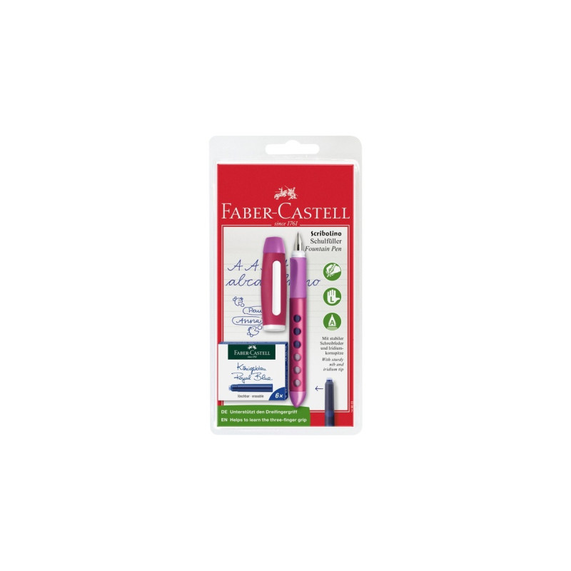 Faber-Castell Scribolino Schulfüller, Linkshänder, brombeer, Füllfederhalter(violett)
