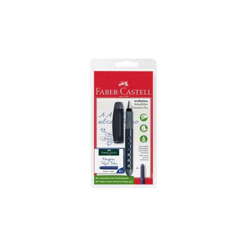 Faber-Castell Scribolino Schulfüller, Linkshänder, schwarz, Füllfederhalter(schwarz)