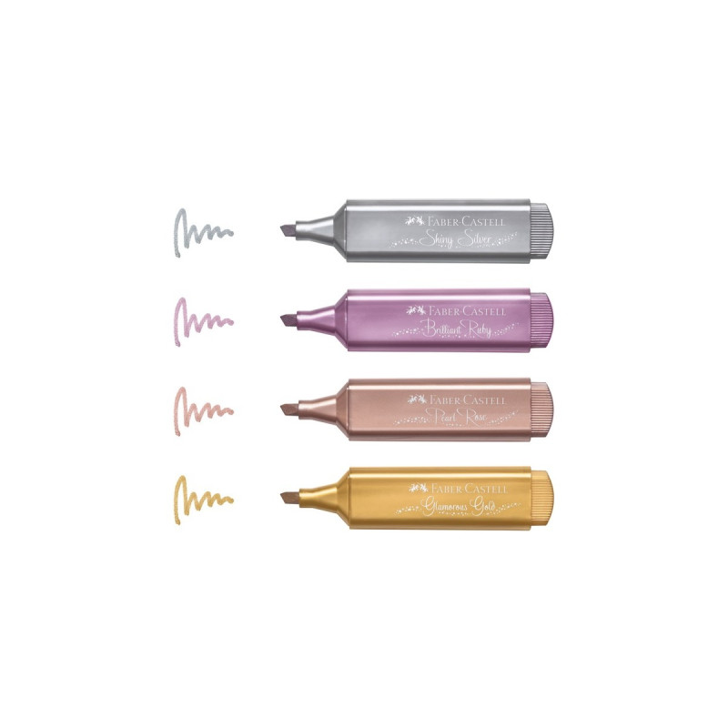 Faber-Castell Textmarker TL 46 Metallic 4er Etui, Stift