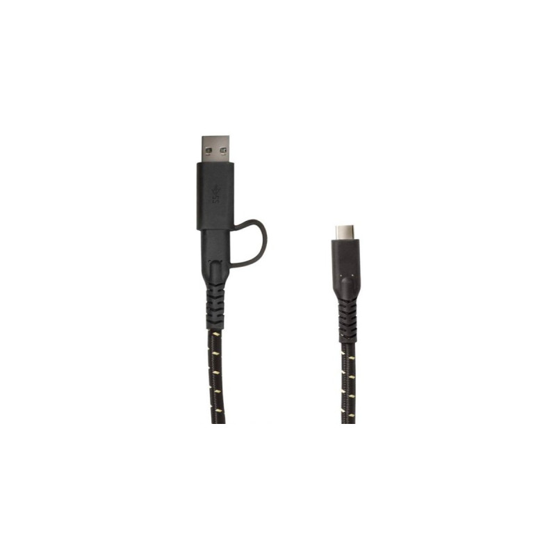 USB-C Stecker(schwarz/gelb, 1,2 Meter, Long Life Cable)