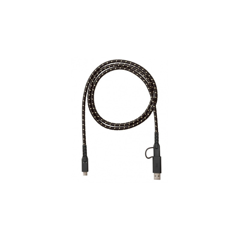 USB-C Stecker(schwarz/gelb, 1,2 Meter, Long Life Cable)